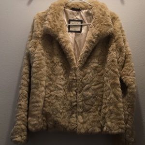 Faux fur coat! Abercrombie and Fitch